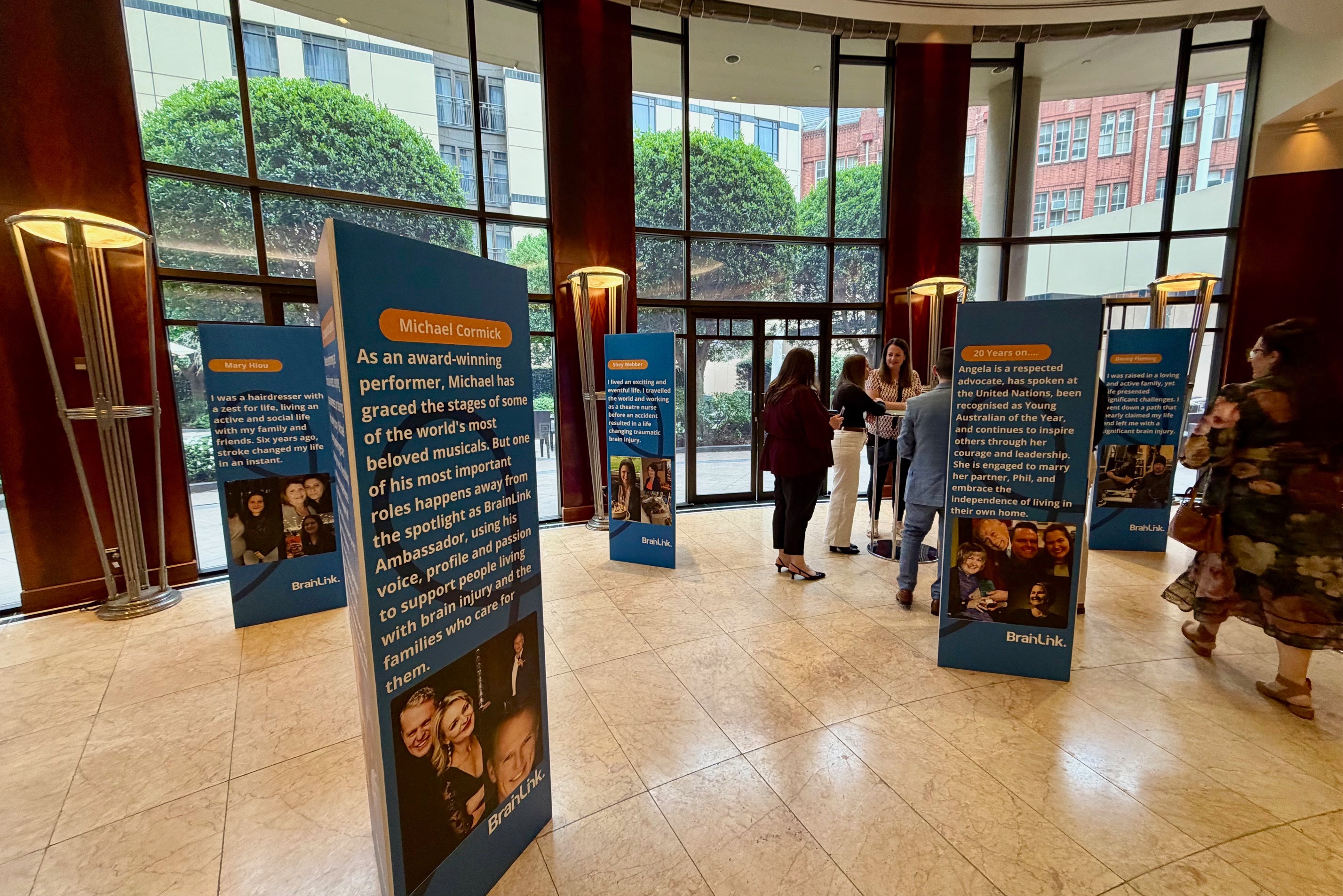 Arrangement of story boards, celebrating the people that have been on the journey with BrainLink.