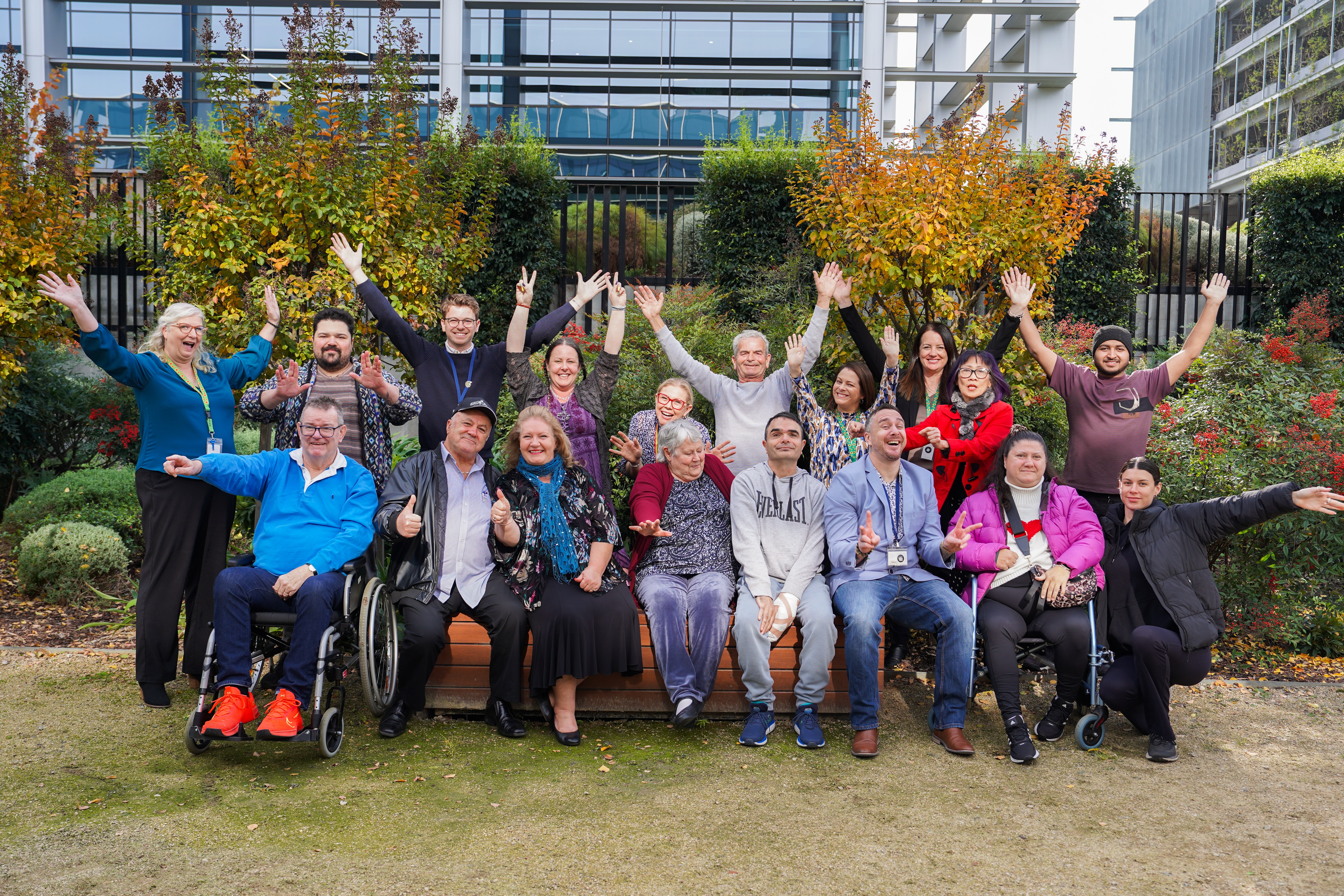 BrainLink team supporting each other at an organised event.