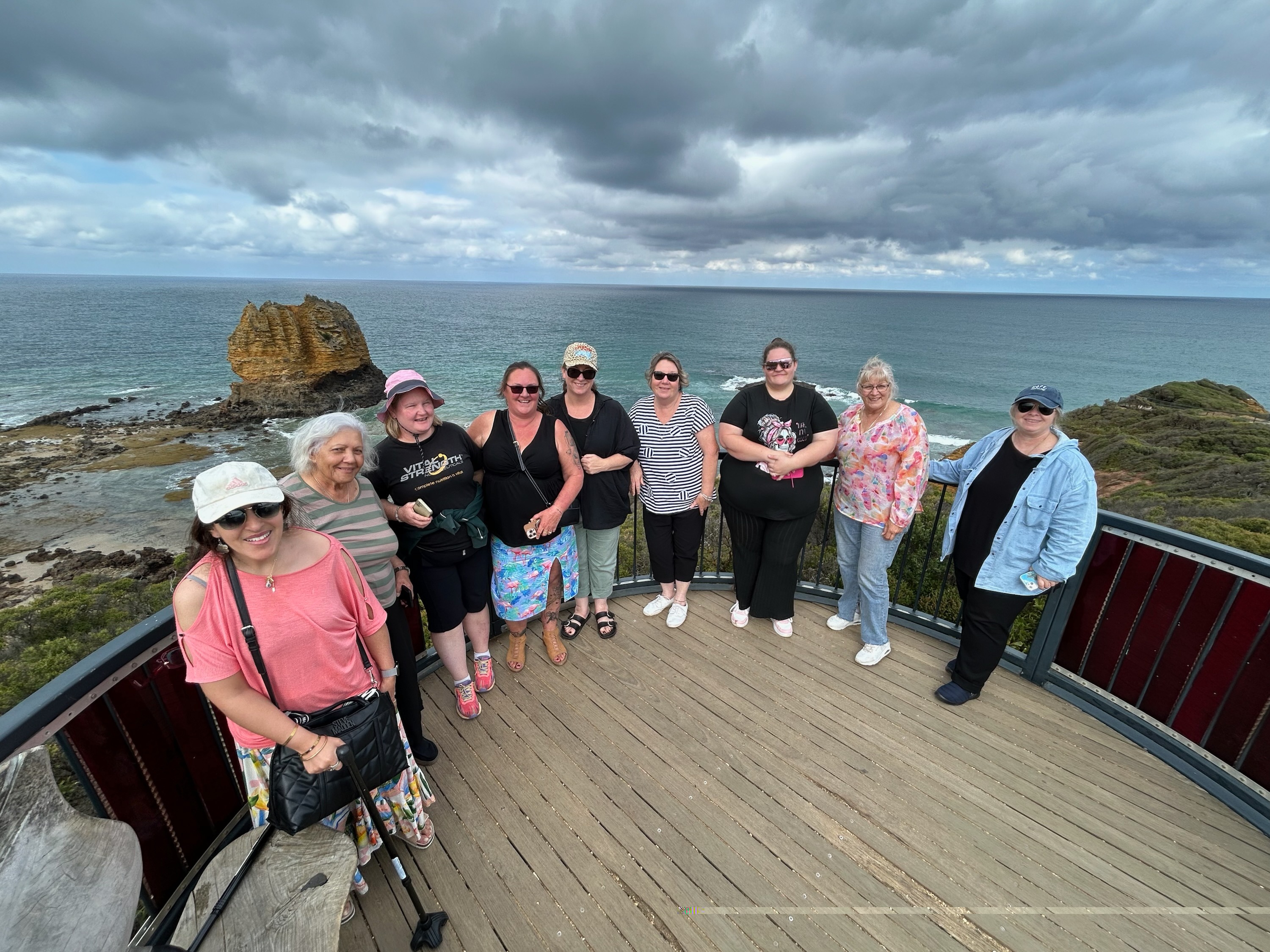 BrainLink carers enjoying the clifftop scenery in Phillip Island
